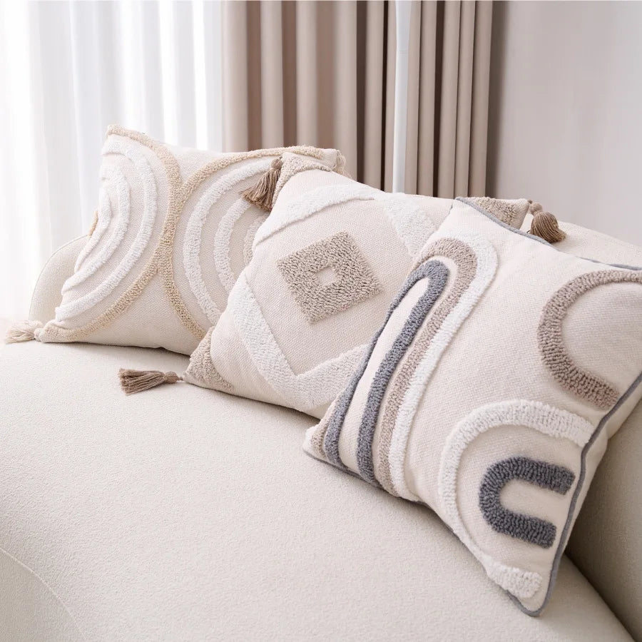 Cotton Linen Bohemian Ins Style Cushion Sofa Living Room Pillowcase Headboard Backrest Bay Window Tassel Cushion Cover