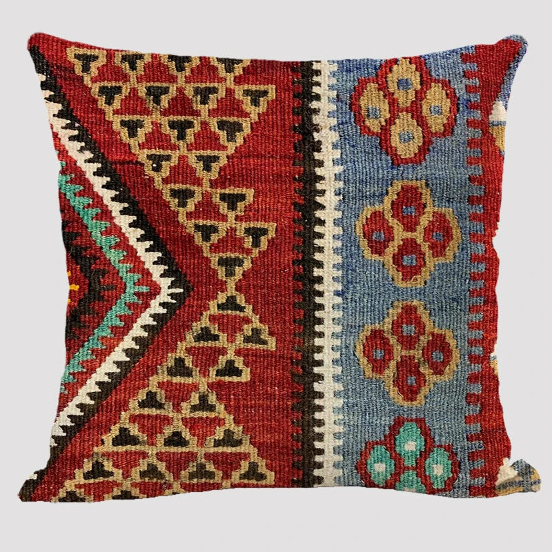 Moroccan Tropical Cotton Premium Sofa Cushion Cover Geometric Animal Design Soft Pillowcase for Hotel Use Sublimation Technique