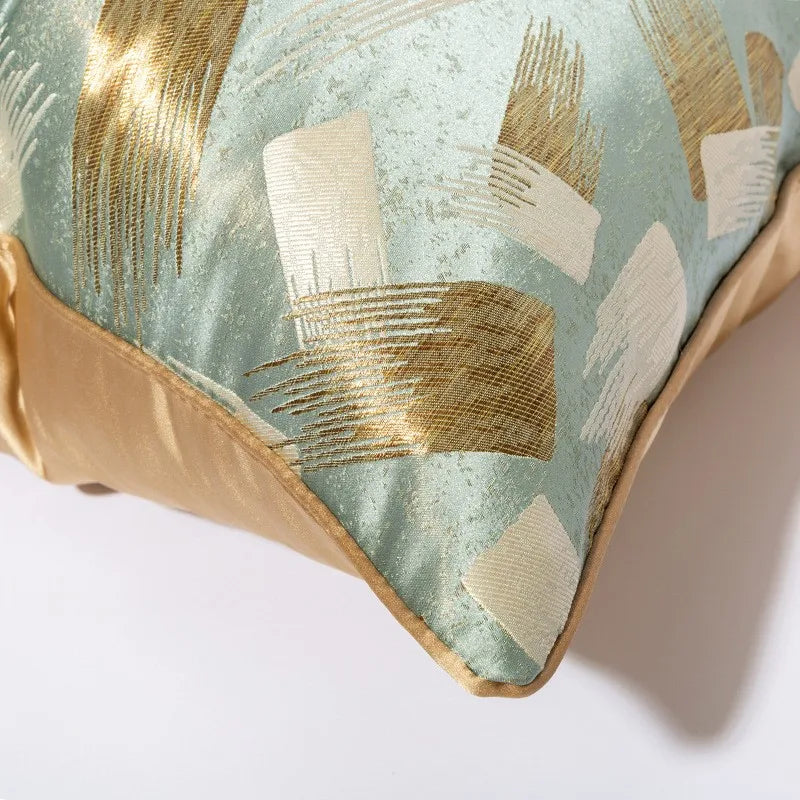 Jacquard House Decor Cushions for Sofa Luxurious Cushion Cover 45X45 Sofa Pillow Cushion Belak and Golden