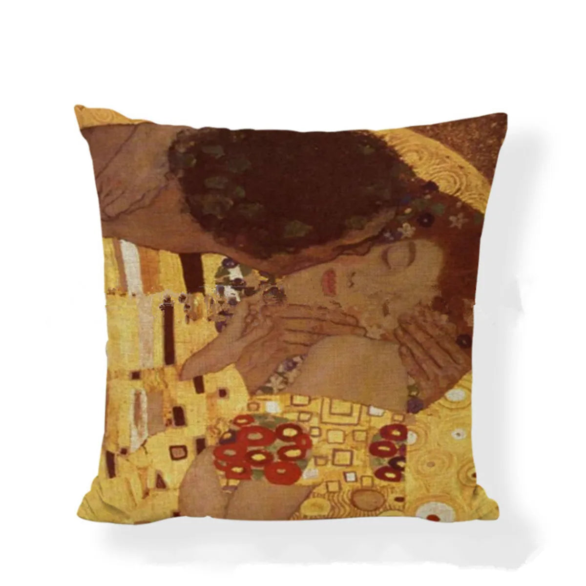 Square Gustav Klimt Pattern Painting Cotton Linen Throw Print Pillow Case Cushion Cover Home Pillow Cover Decoration