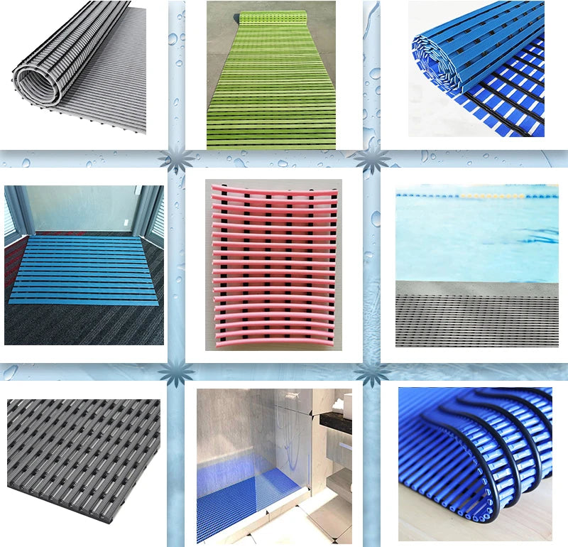 Factory Directly Eco-friendly Durable Non-slip 100%Viny PVC Bath Floor Mat Swimming Pools Drainage Bathroom Shower Mat