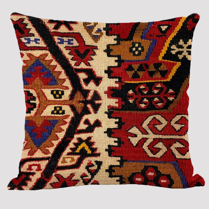 Moroccan Tropical Cotton Premium Sofa Cushion Cover Geometric Animal Design Soft Pillowcase for Hotel Use Sublimation Technique