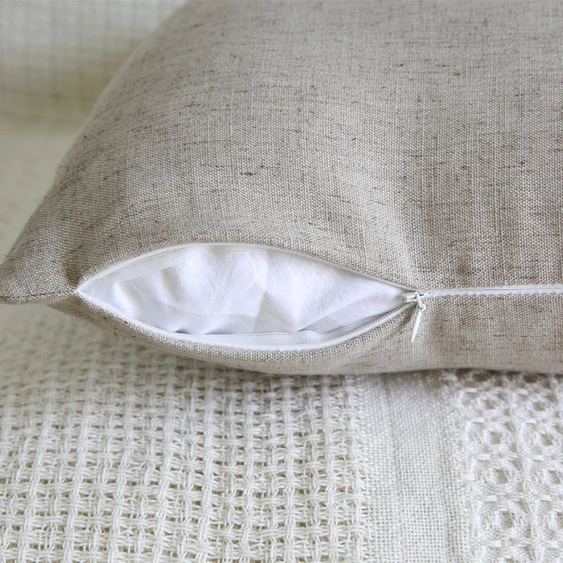 Innermor Solid Plain Cushion Cover Faux Linen Pillow Case Pillow Cover Home Decorative for Sofa Bed Car Seat 45x45 Ready Made