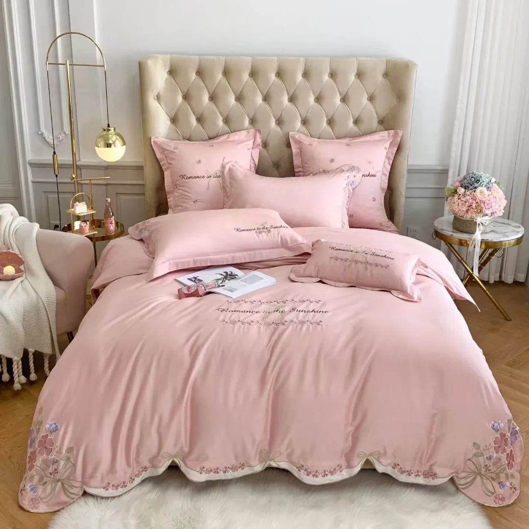 Embroidery Cartoon 60s Egyptian Long Staple Cotton Cute Kids & Children Embroidered Quilts/Duvet Cover/Flat Sheet/Bedding