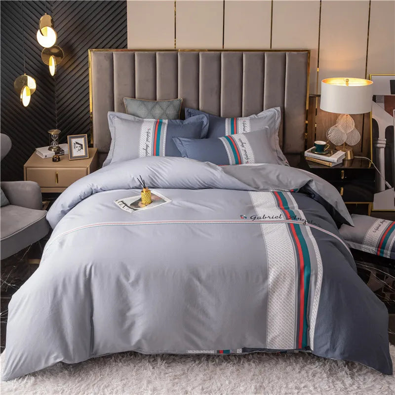 Drop Shipping 100% Cotton 60s 13372 4pcs Luxury Duvet Cover Comforter Cotton Bed Sheet Sets