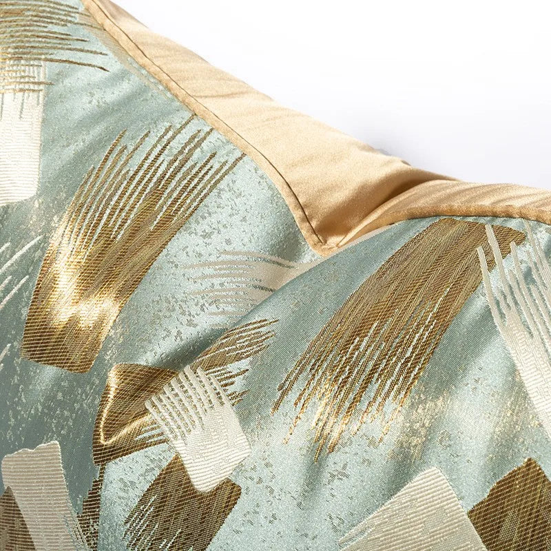 Jacquard House Decor Cushions for Sofa Luxurious Cushion Cover 45X45 Sofa Pillow Cushion Belak and Golden