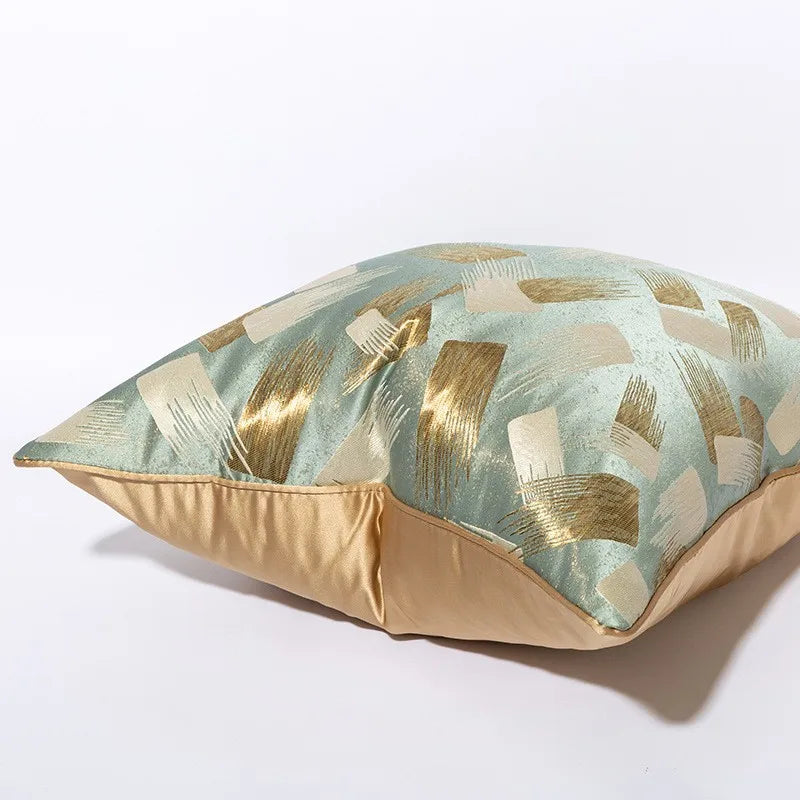 Jacquard House Decor Cushions for Sofa Luxurious Cushion Cover 45X45 Sofa Pillow Cushion Belak and Golden