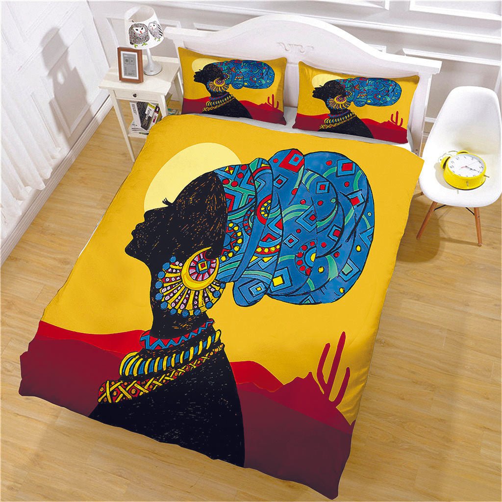 3-Piece Sexy Afro-American Duvet Cover Set - Soft Polyester Fabric.