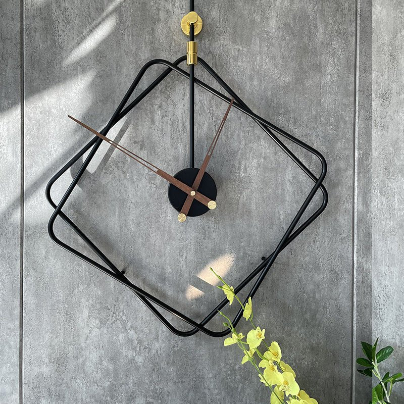 50 cm Square Wall Clock Walnut Orologio Automatico Mute Silent Wall Clocks-9 mm Metal Sheet