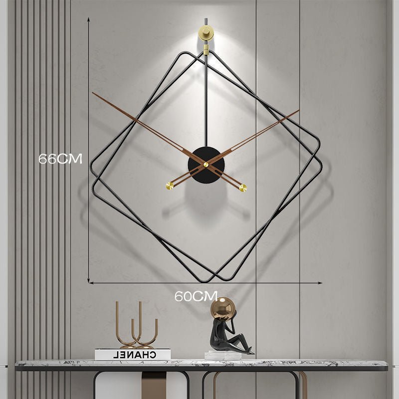 50 cm Square Wall Clock Walnut Orologio Automatico Mute Silent Wall Clocks-9 mm Metal Sheet