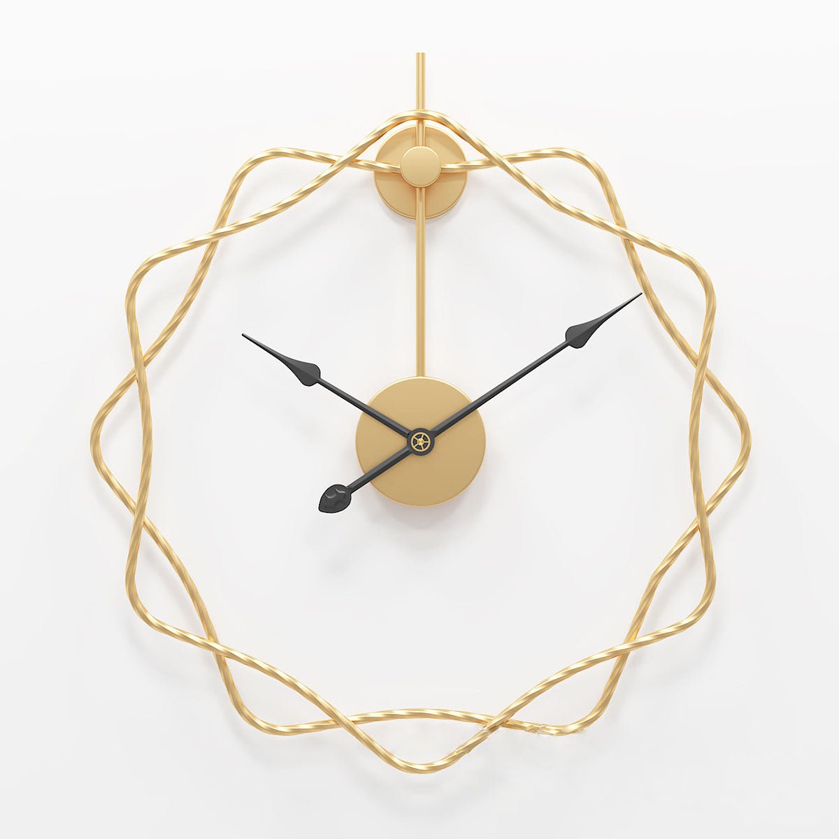 50cm Creative Luxury Iron Prismatic Gold Wall Clock - 9mm Metal Sheet