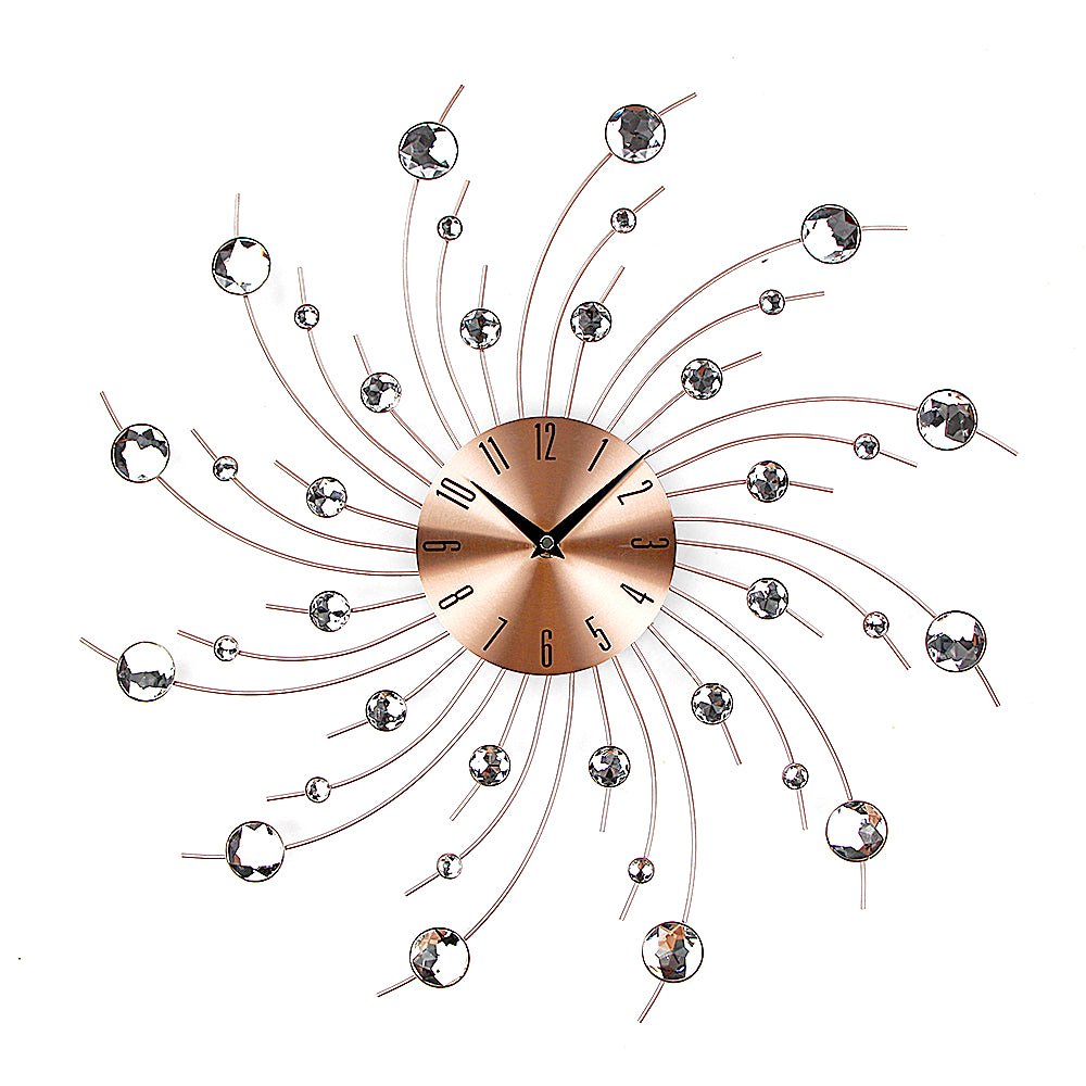 50cm Fancy Crystal Luxury Design Retro Art Wall Clock - 9mm Metal Sheet