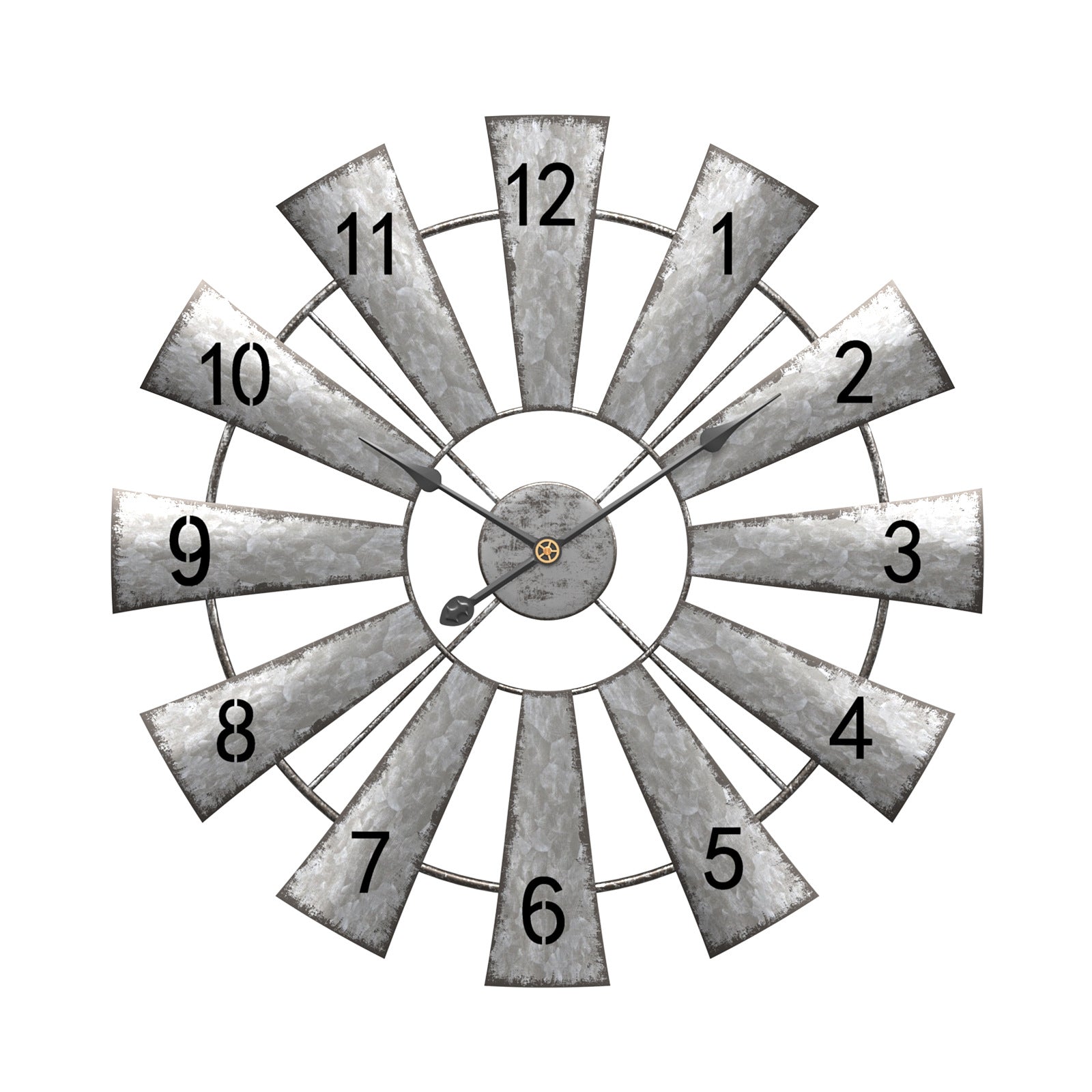 50cm Steampunk Silent Silver Wall Clock - 9mm Metal Sheet