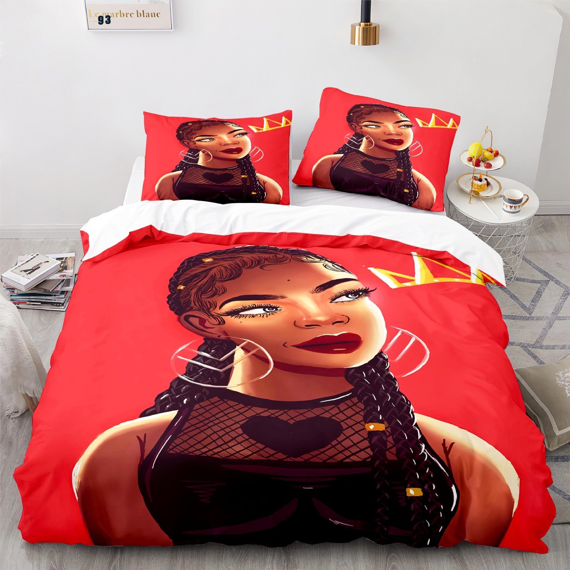 Beautiful Black Girl Bedding Set - 100% Polyester Microfiber.