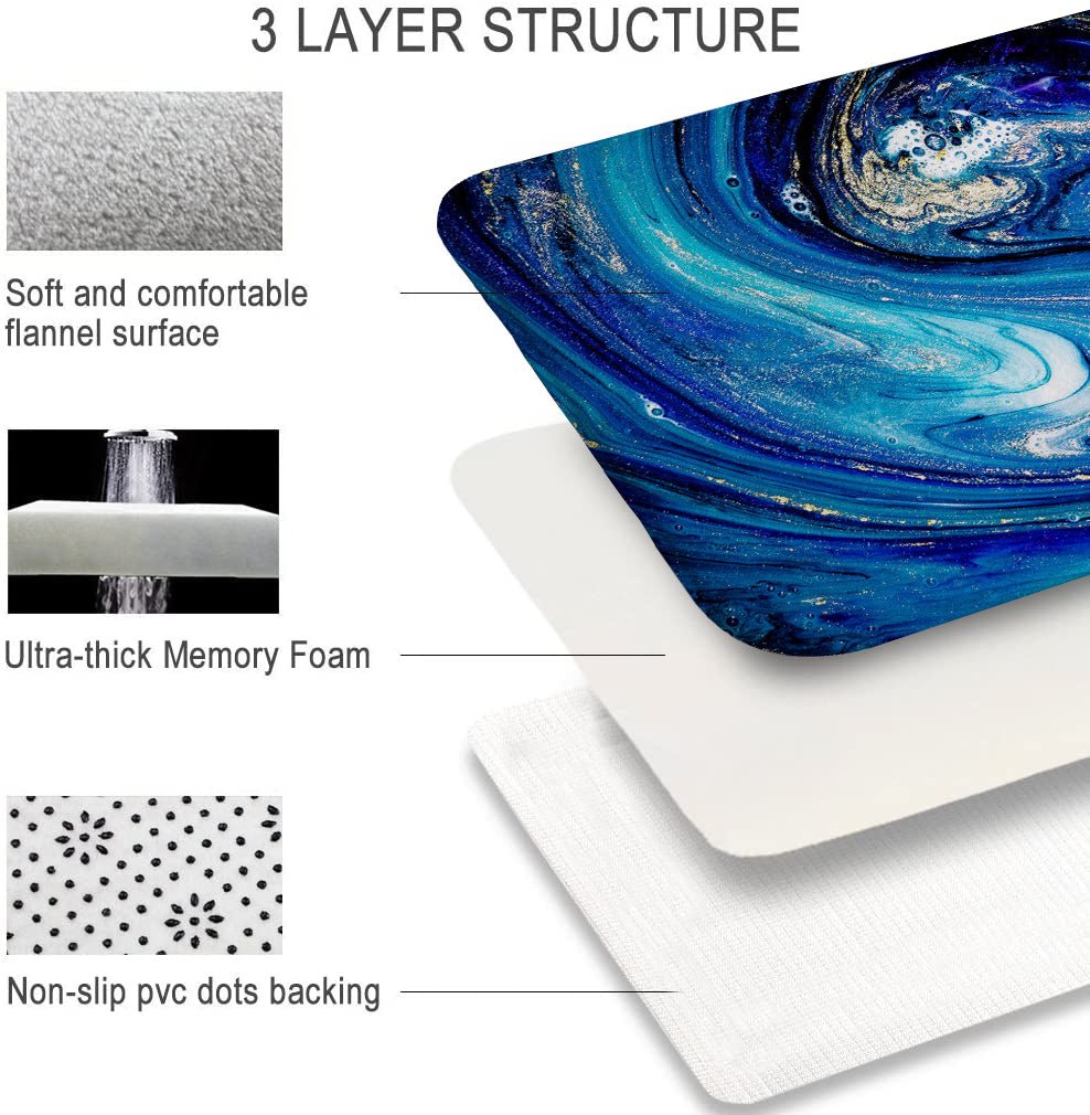 Blue Marble Soft Foam Non-Slip Bathroom Mat