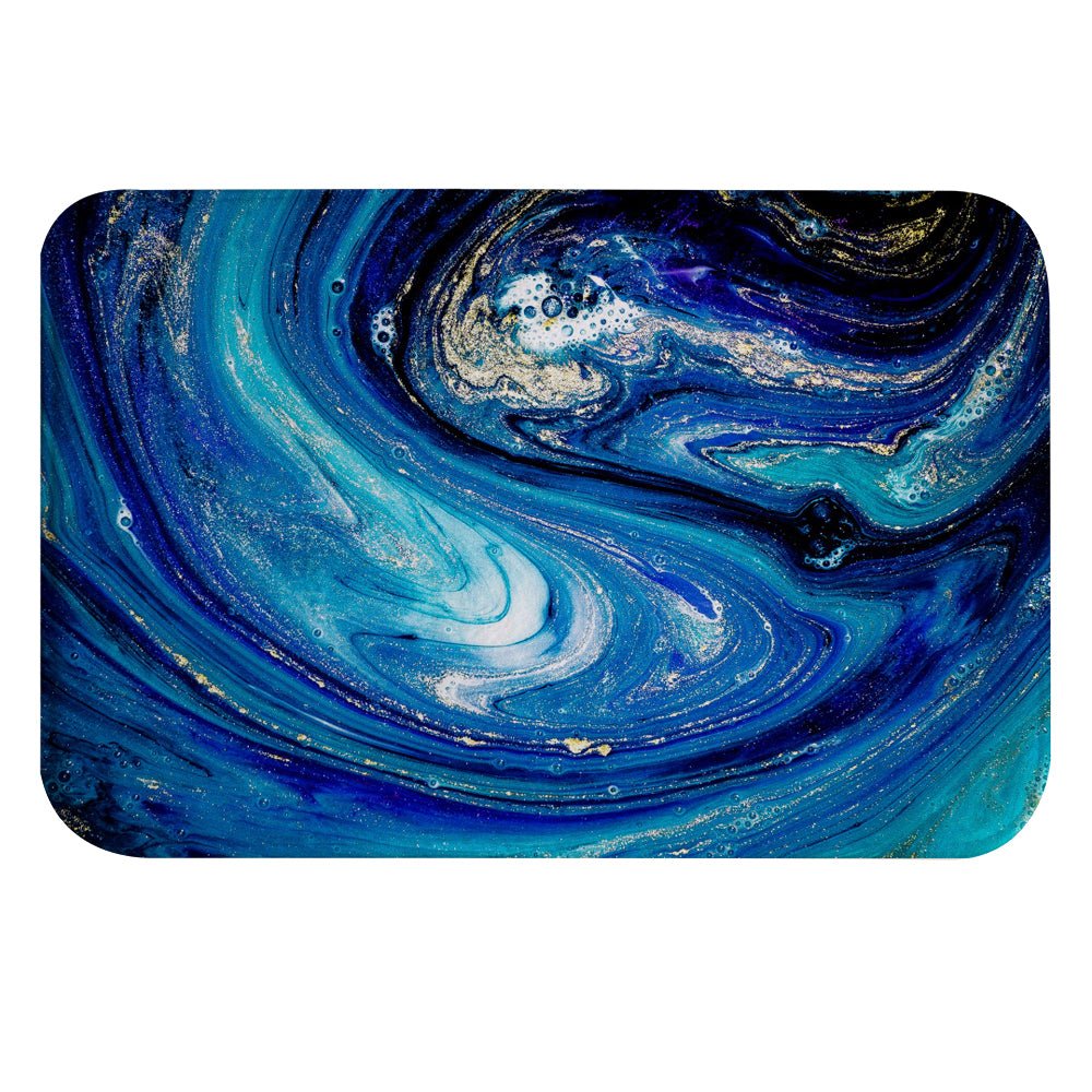 Blue Marble Soft Foam Non-Slip Bathroom Mat