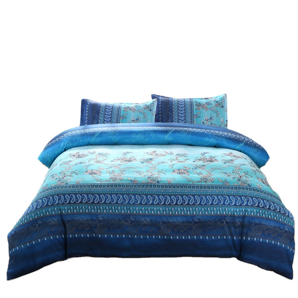 Boho Paisley Print 3D Microfiber Duvet Set - 3 Pieces, 400 TC