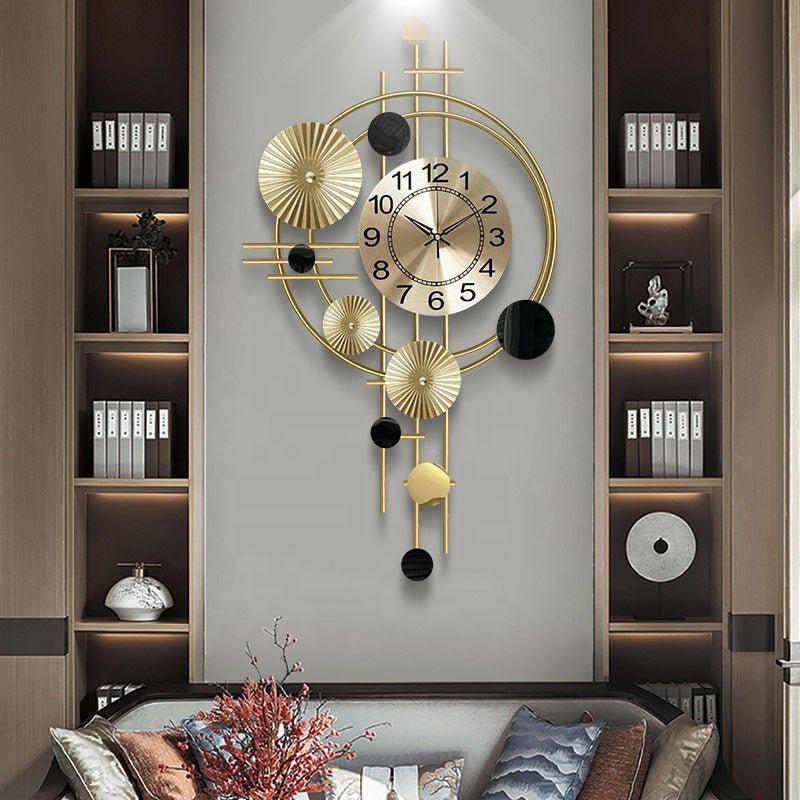Gold Black Luxury Metal Wall Art - Stylish 3D Art Clock | 12mm Metal Sheet