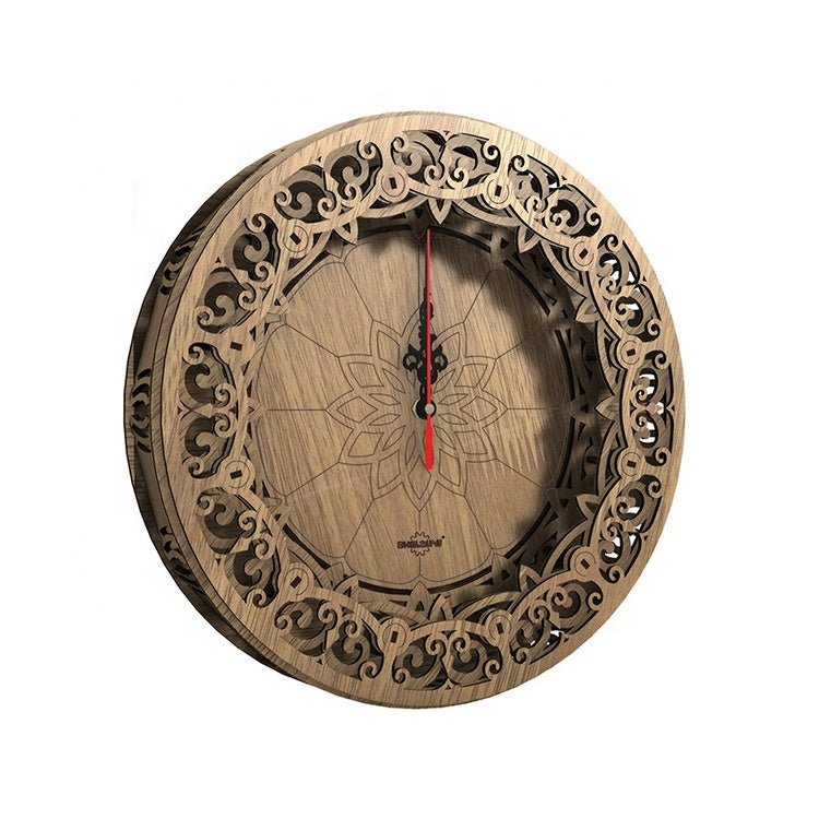 Handmade 3D Retro Luxury Wooden Wall Clock - Silent Gear Design | MAMOU Home Decor