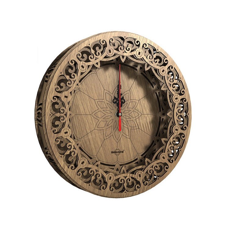 Handmade 3D Retro Luxury Wooden Wall Clock - Silent Gear Design | MAMOU Home Decor
