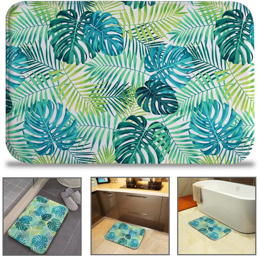 MAMOU 3D Printed Palm Tree Memory Foam Bathroom Mat for a Tropical Oasis