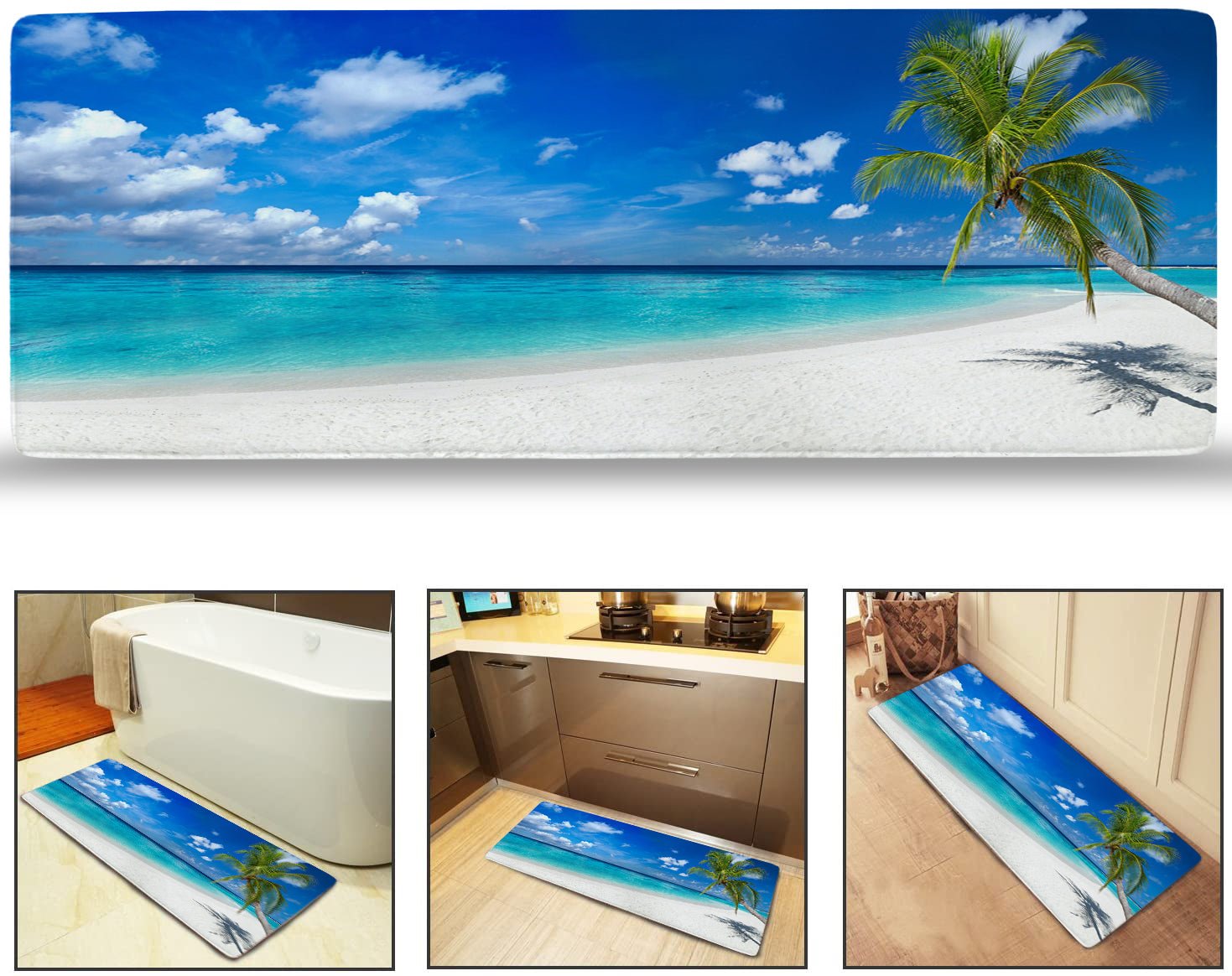 MAMOU Stylish 3D Printed Anti-Slip Bathroom Mat for Safe and Chic Bathrooms