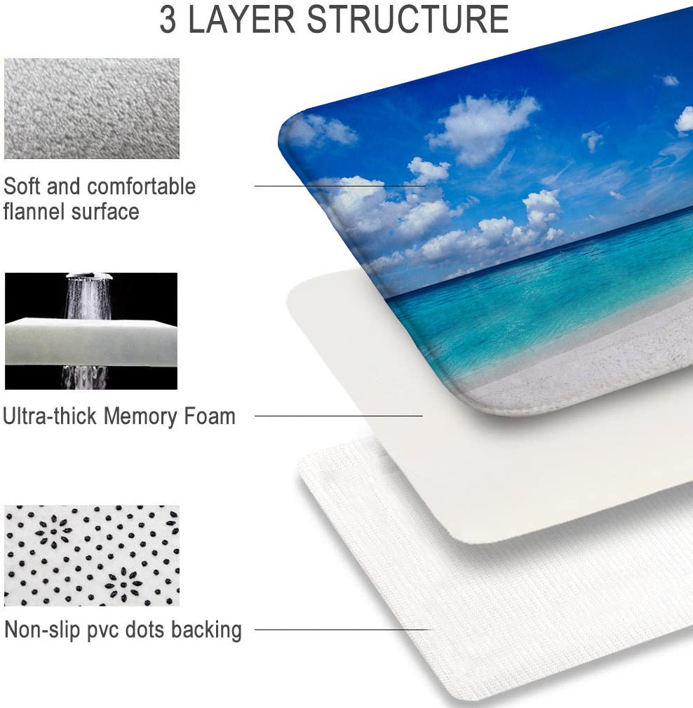 MAMOU Stylish 3D Printed Anti-Slip Bathroom Mat for Safe and Chic Bathrooms