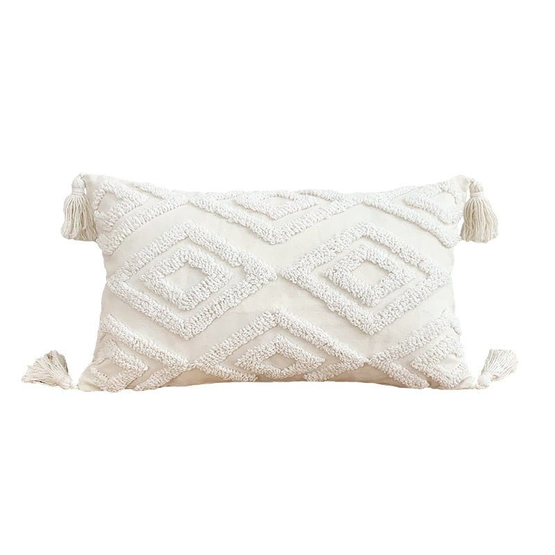 Moroccan Tufted Loop Embroidered Cushion Cover - Polyester/Cotton | MAMOU Home Decor