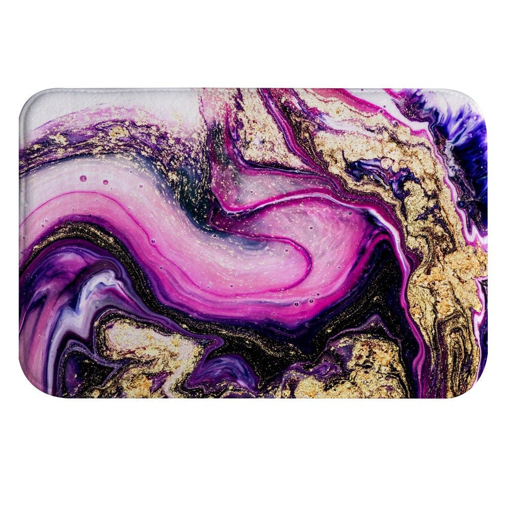 Non-Slip Printed Purple Marble Bathroom Mat