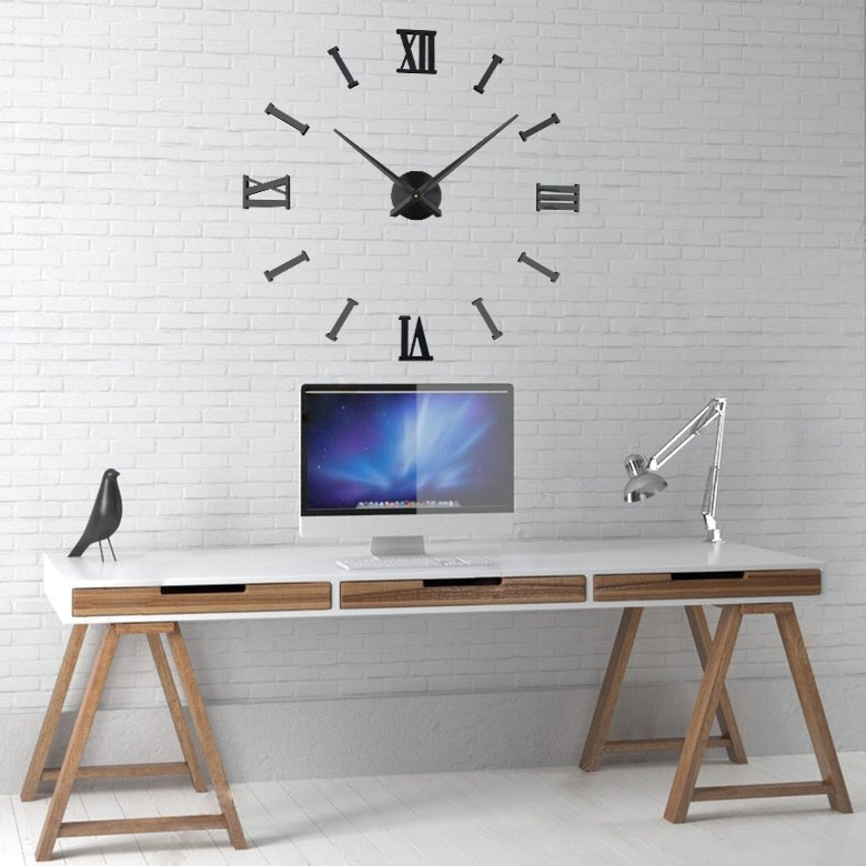 Nordic Design Decorative Acrylic Wall Clock with Digital Ticker and 3D Numbers