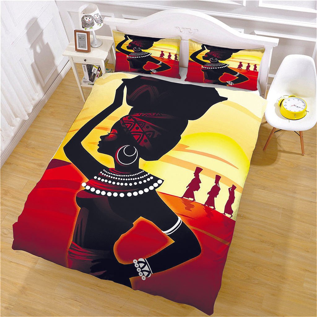 Sexy Afro-American Duvet Cover Set - 100% Polyester Fabric.