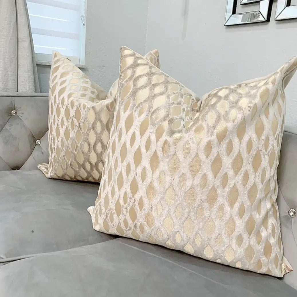 22" 20" Throw Pillow Cover Gold Yarn Dyed Cutting Style Velvet Cushion Cover Cut Velvet Stripe Decor Pillow case