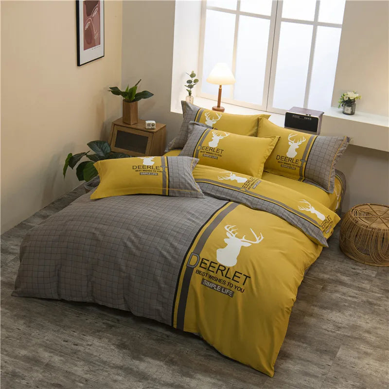Drop Shipping 100% Cotton 60s 13372 4pcs Luxury Duvet Cover Comforter Cotton Bed Sheet Sets