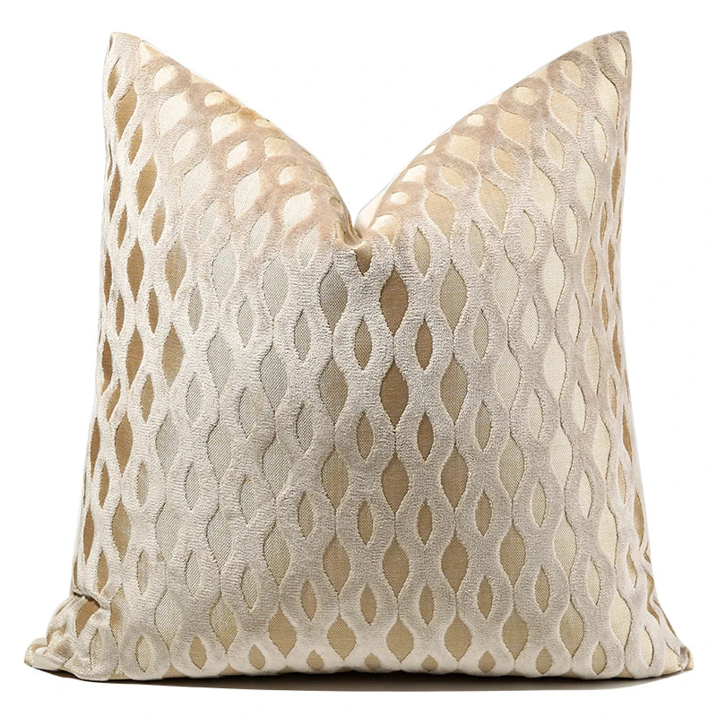 22" 20" Throw Pillow Cover Gold Yarn Dyed Cutting Style Velvet Cushion Cover Cut Velvet Stripe Decor Pillow case