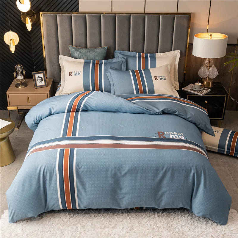 Drop Shipping 100% Cotton 60s 13372 4pcs Luxury Duvet Cover Comforter Cotton Bed Sheet Sets