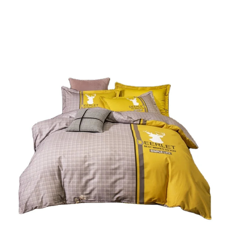 Drop Shipping 100% Cotton 60s 13372 4pcs Luxury Duvet Cover Comforter Cotton Bed Sheet Sets