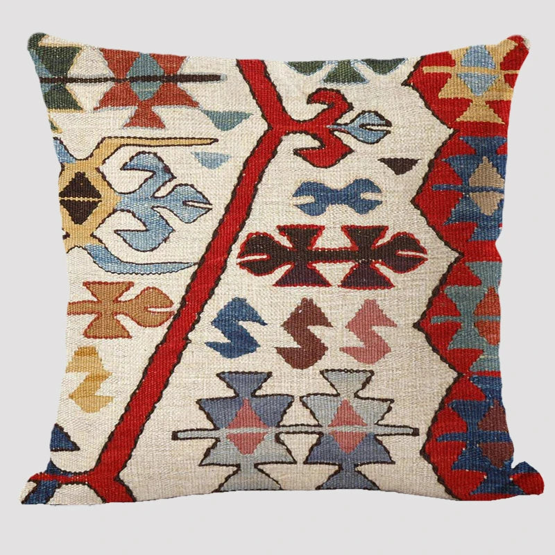 Custom Red Geometric Design Luxury Sofa Cushion Cover Square Shape Wedding Printed Christmas Decor Pillow Cover for Home Use