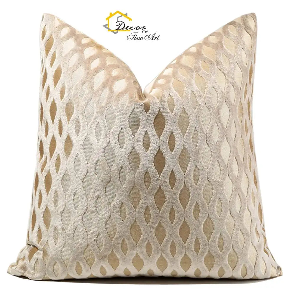 22" 20" Throw Pillow Cover Gold Yarn Dyed Cutting Style Velvet Cushion Cover Cut Velvet Stripe Decor Pillow case