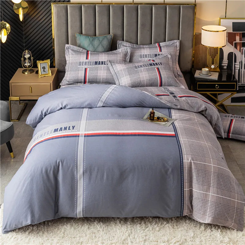 Drop Shipping 100% Cotton 60s 13372 4pcs Luxury Duvet Cover Bed Sheet Spreads Bedsheet Comforter Bedding Set