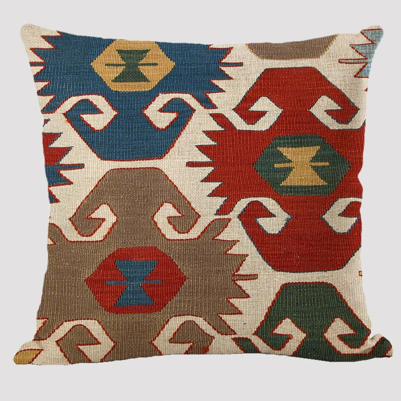 Moroccan Tropical Cotton Premium Sofa Cushion Cover Geometric Animal Design Soft Pillowcase for Hotel Use Sublimation Technique
