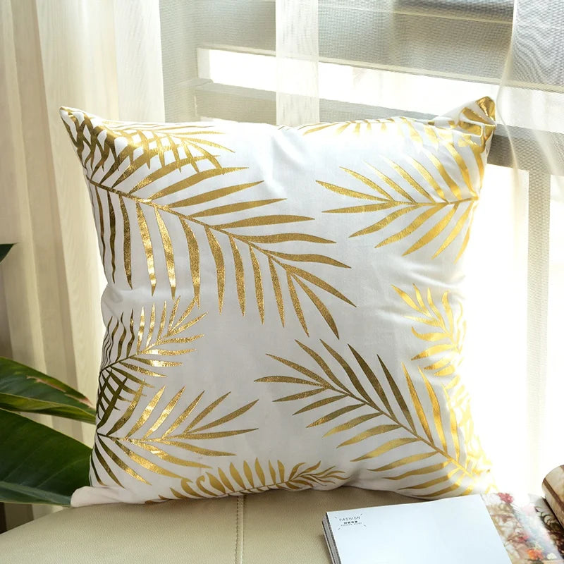China Printed Velvet Office Sofa Gold Leaf Decorative Cushion Covers