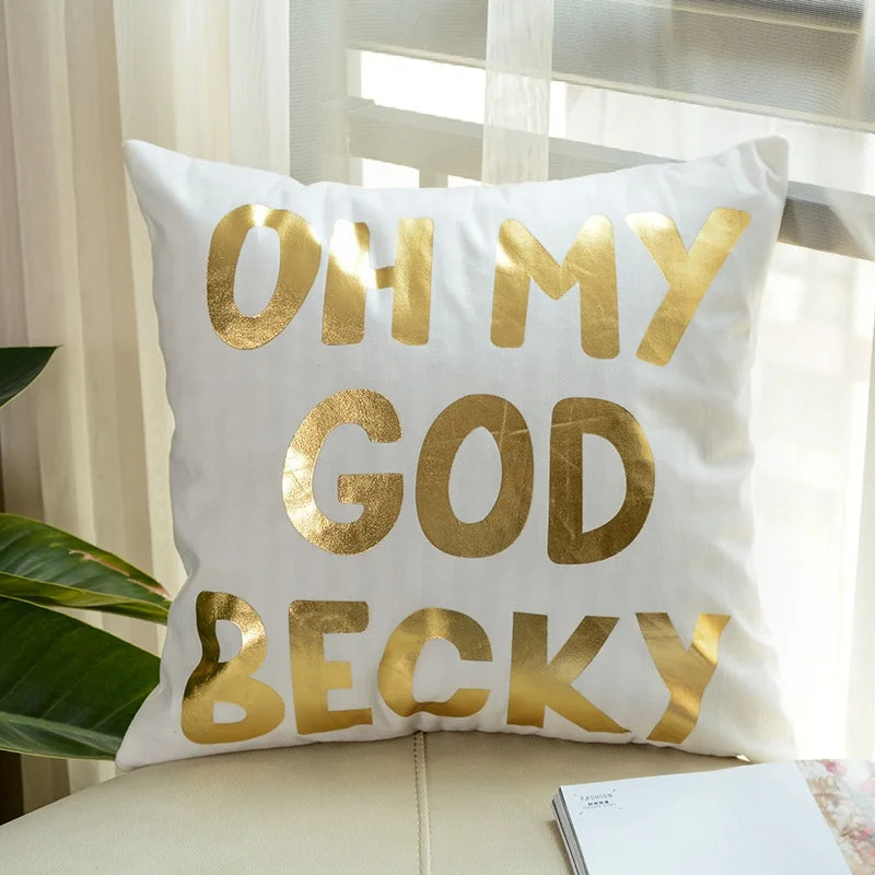China Printed Velvet Office Sofa Gold Leaf Decorative Cushion Covers