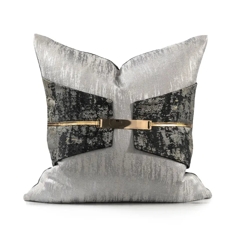 24" 22" 20" 18" Lumbar Throw Pillow Cover Luxury Jacquard Silver and Black Gold Shinny Cushion Cover