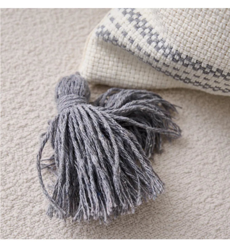 Cotton Linen Bohemian Ins Style Cushion Sofa Living Room Pillowcase Headboard Backrest Bay Window Tassel Cushion Cover
