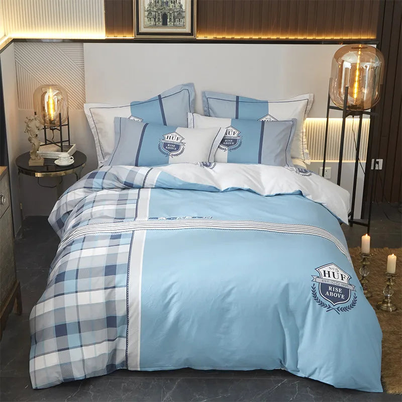 Drop Shipping 100% Cotton 60s 13372 4pcs Luxury Duvet Cover Comforter Cotton Bed Sheet Sets