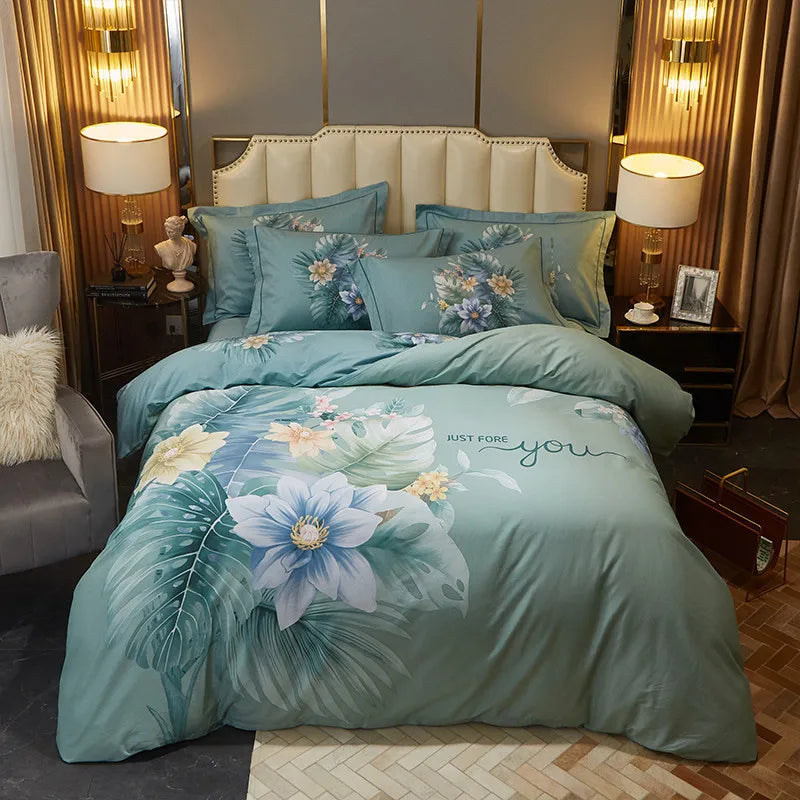 Drop Shipping 100% Cotton 60s 13372 4pcs Luxury Duvet Cover Comforter Cotton Bed Sheet Sets