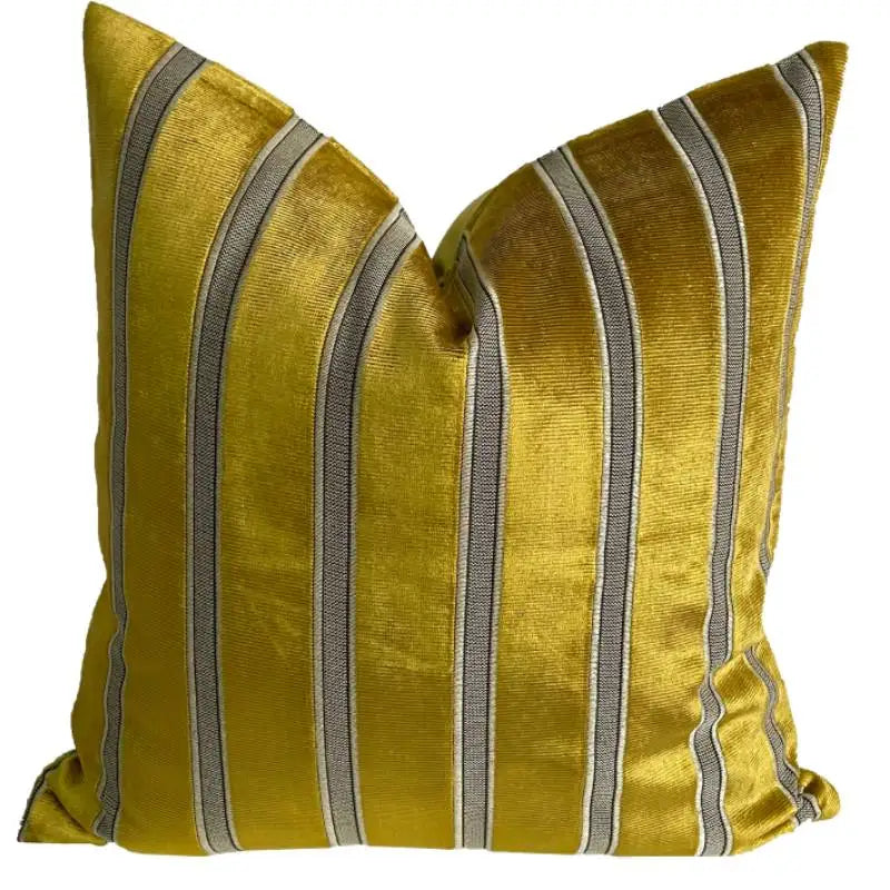 22" 20" Throw Pillow Cover Gold Yarn Dyed Cutting Style Velvet Cushion Cover Cut Velvet Stripe Decor Pillow case