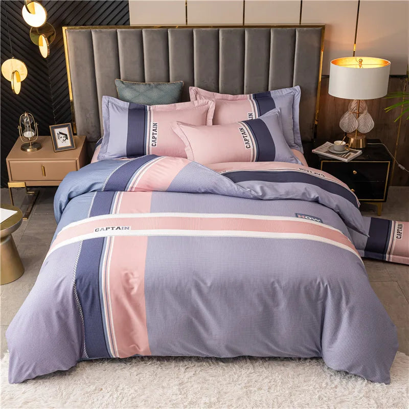Drop Shipping 100% Cotton 60s 13372 4pcs Luxury Duvet Cover Bed Sheet Spreads Bedsheet Comforter Bedding Set