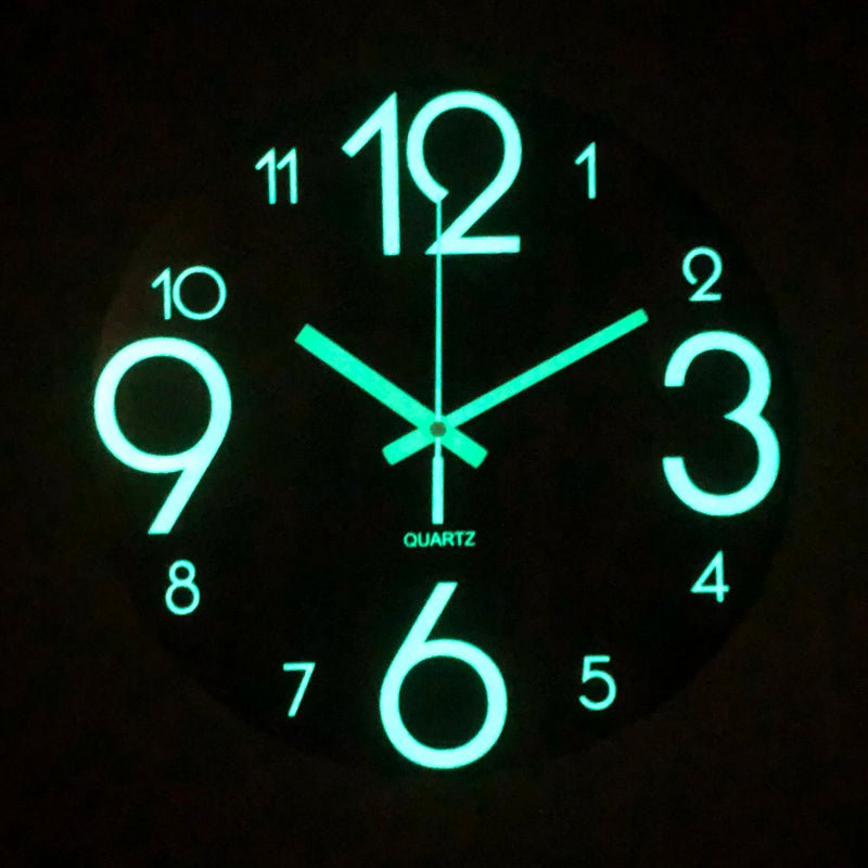 12 Inch Silent Non-Ticking Night Light Luminous Wooden Wall Clock | MAMOU Home Decor
