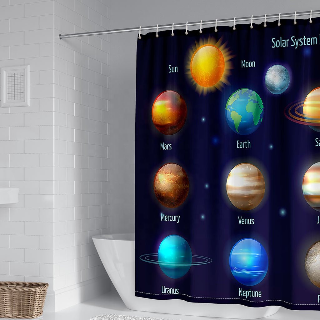 3D Print Planet Bathroom Printed 4 Pieces Art Shower Curtain Paintings.